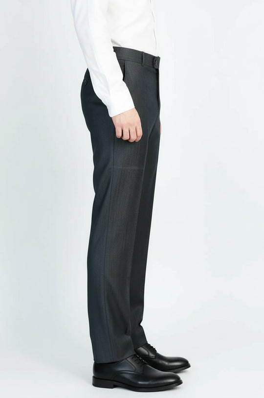 Anthracite  Slim Fit Classic Cut Dress Trousers – Wessi
