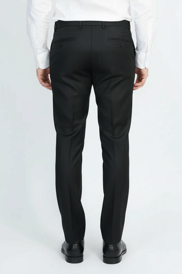 Black Slim Fit Classic Cut Dress Trousers – Wessi