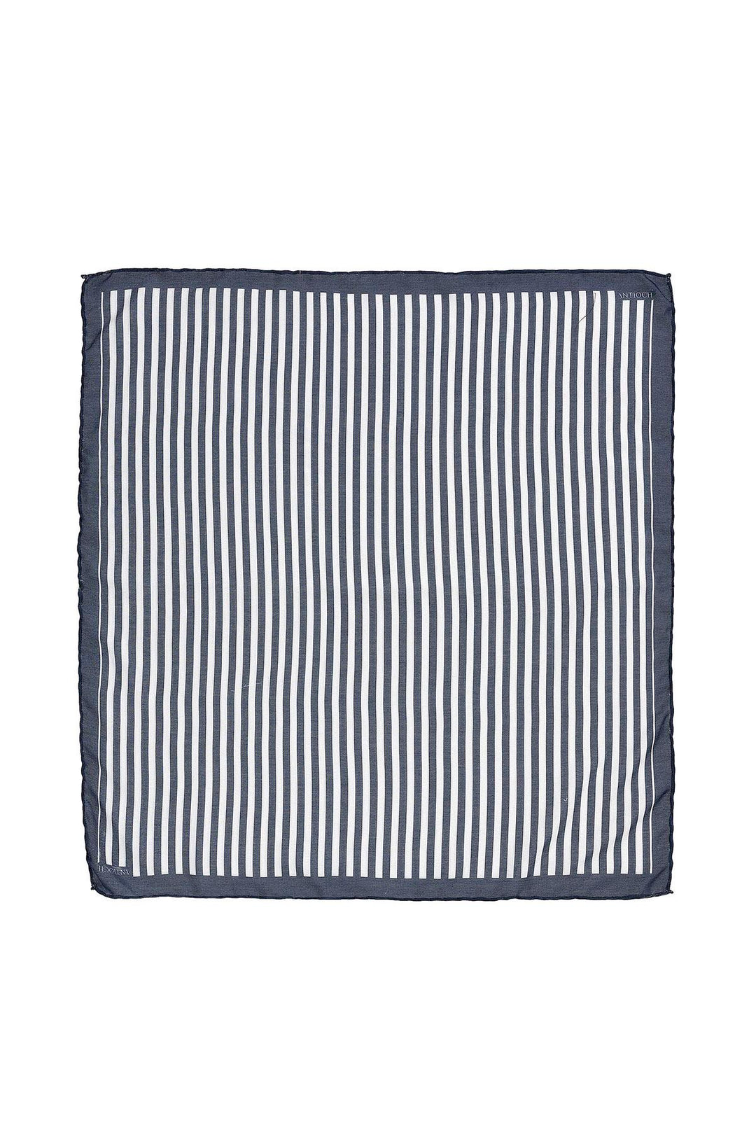 Men's Navy Blue Navy Striped Scarf - Wessi