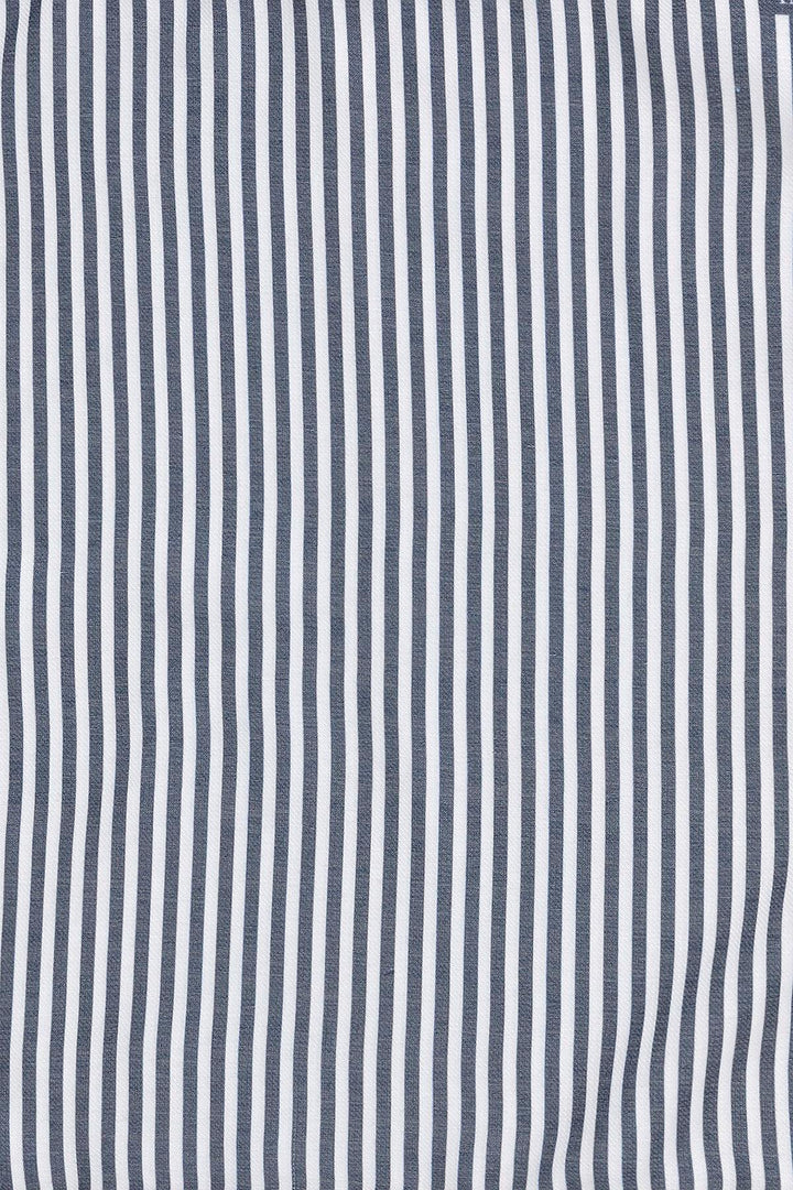 Men's Navy Blue Navy Striped Scarf - Wessi