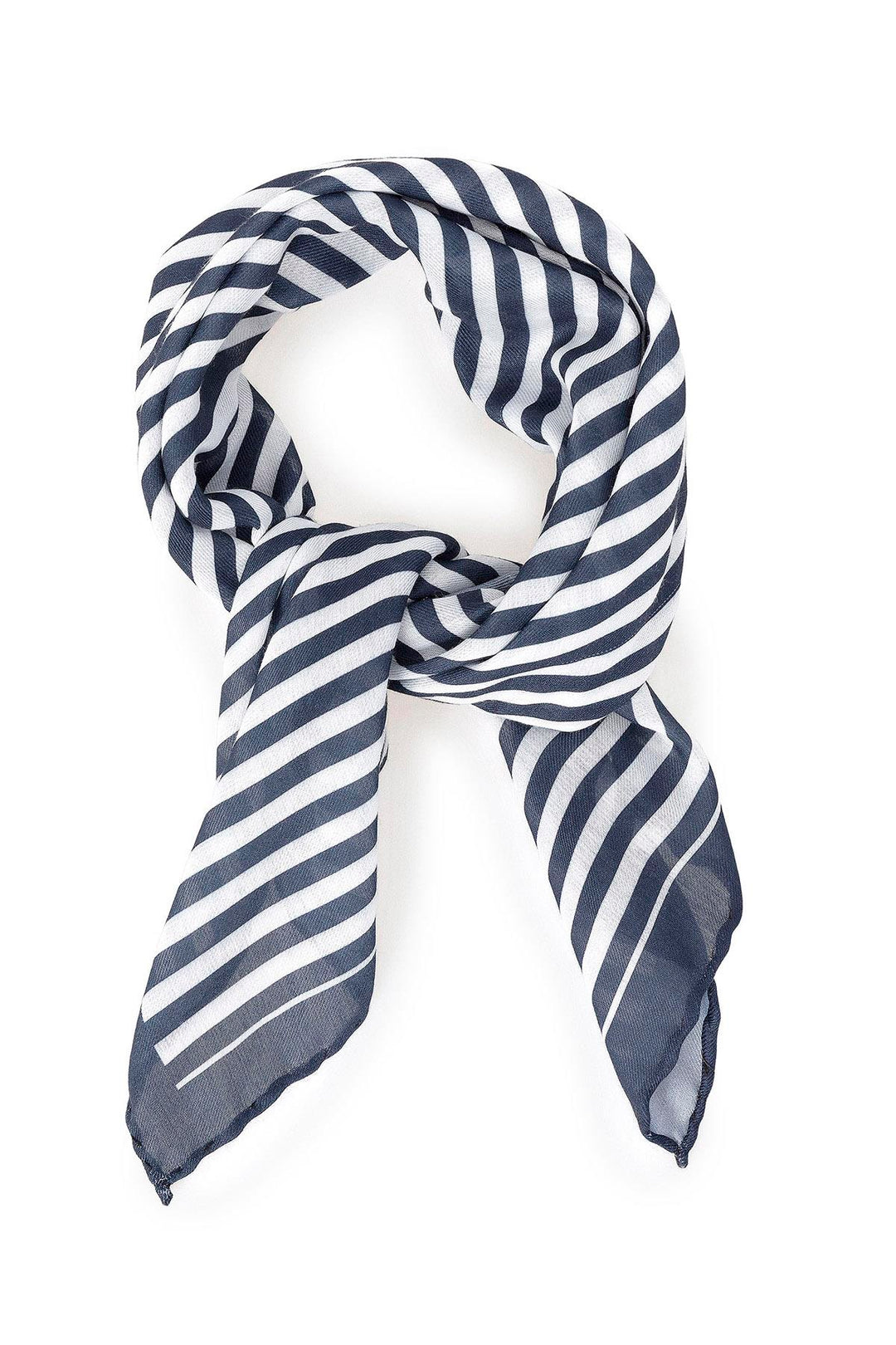 Men's Navy Blue Navy Striped Scarf - Wessi