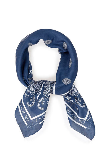 Echarpe Homme Bleu Marine Coin Marine à Motifs Ethnique - Wessi