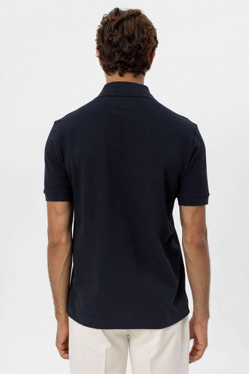 T-Shirt Col Polo Homme Bleu Marine Marine - Wessi