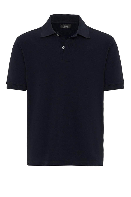 T-Shirt Col Polo Homme Bleu Marine Marine - Wessi