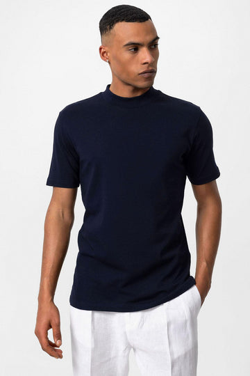 Men's Navy Blue Navy Slim Fit Basic T-Shirt - Wessi