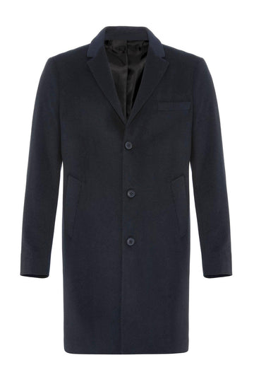 Пиджак мужской узкого кроя с вырезом-лацканом темно-синего цвета - Wessi