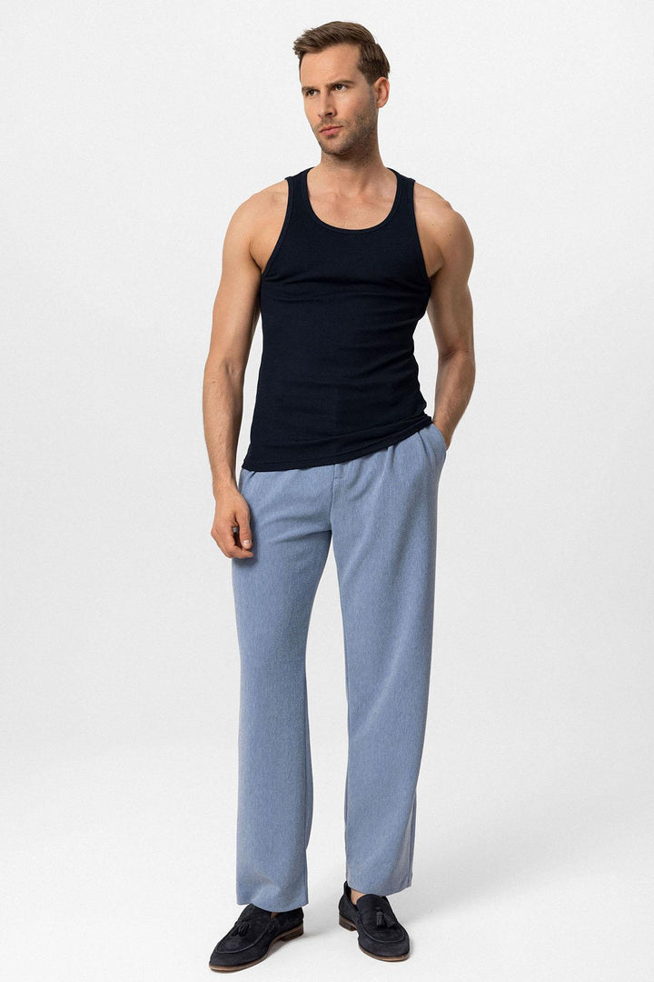 Men's Navy Blue Navy Slim Fit k Top - Wessi
