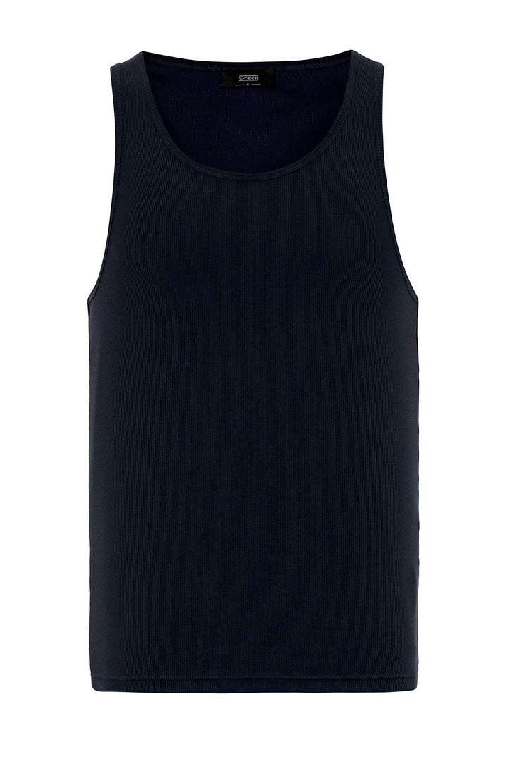 Men's Navy Blue Navy Slim Fit k Top - Wessi