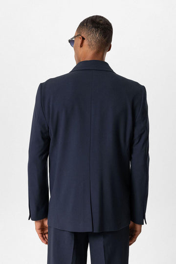 Blazer décontracté pour homme à bouton unique bleu marine - Wessi