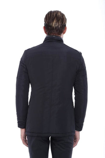 Chaqueta Acolchada Slim Fit Negra Modelada En Piel - Wessi