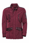 Veste matelassée coupe slim bordeaux modelée en cuir - Wessi