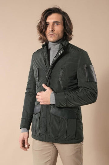Giacca trapuntata slim fit modellata in pelle verde - Wessi