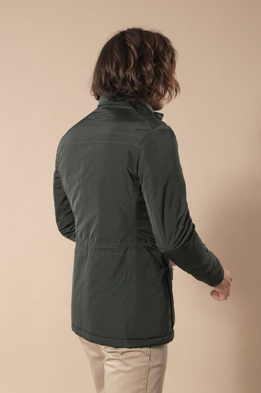 Giacca trapuntata slim fit modellata in pelle verde - Wessi