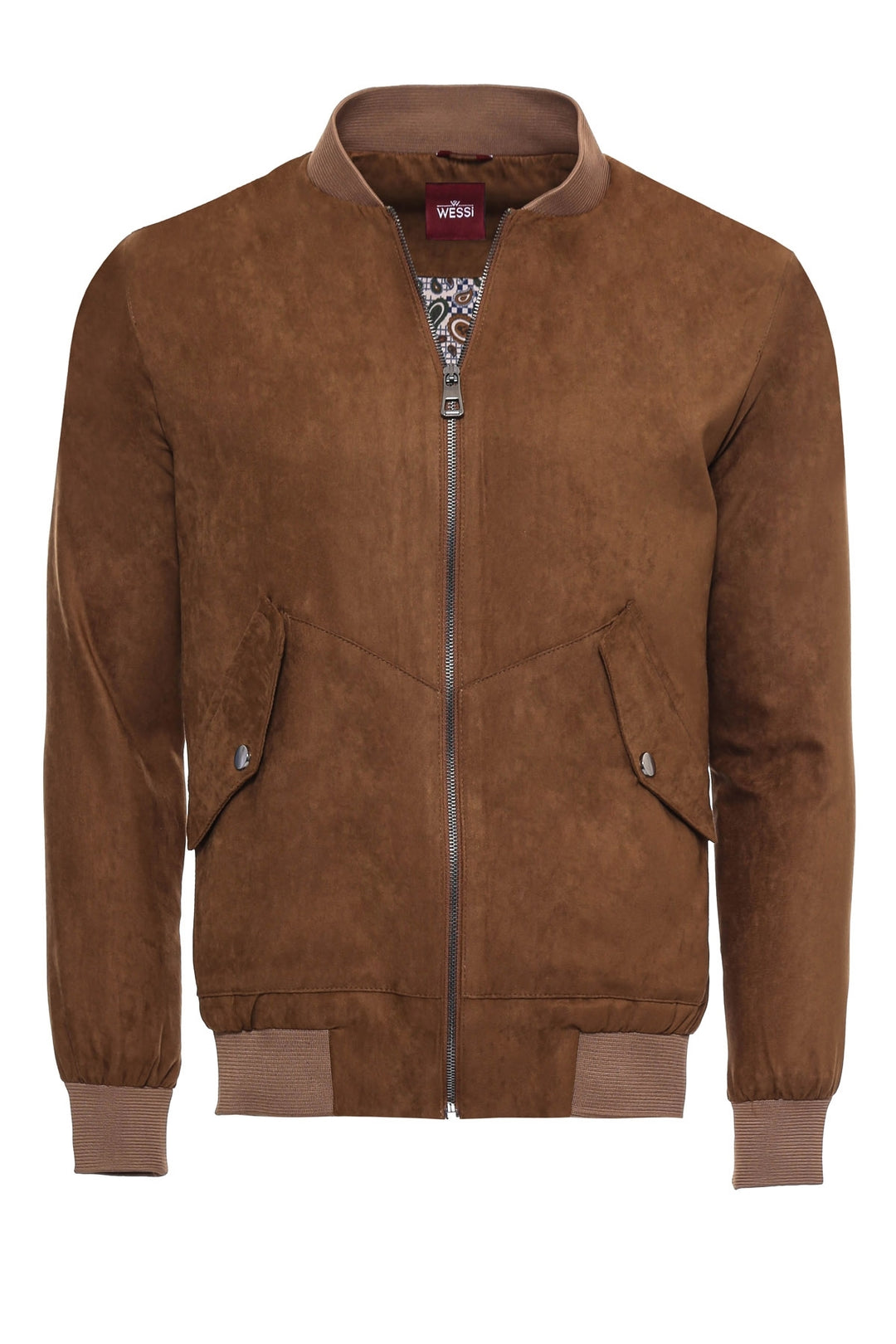 Abrigo bomber de ante con bolsillos de parche Tawny - Wessi