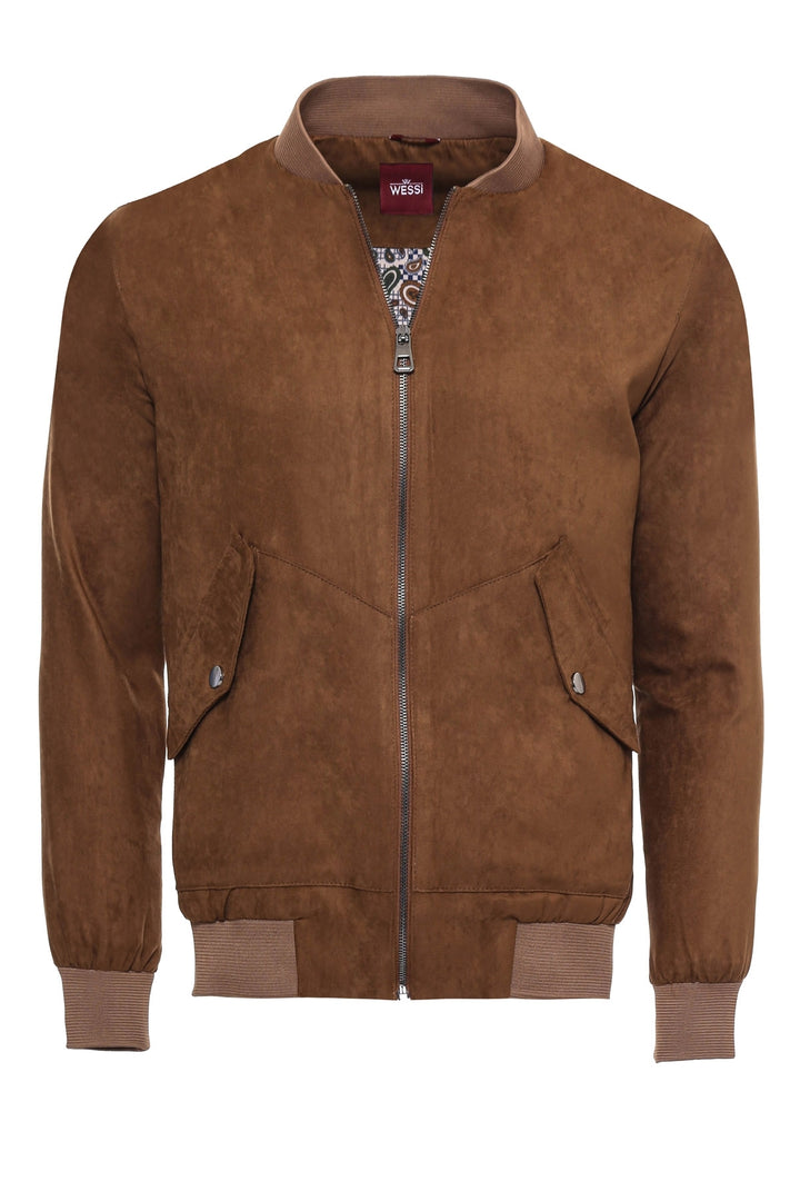 Abrigo bomber de ante con bolsillos de parche Tawny - Wessi
