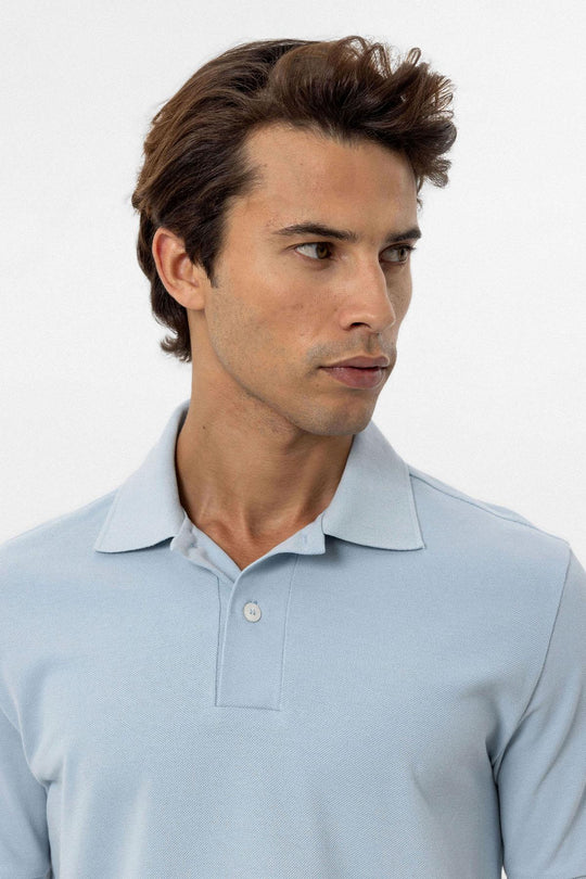 تي شيرت بولو رجالي أزرق اللون - ويسي