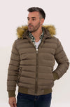 Men's Brown Down coat with Fur | Wessi