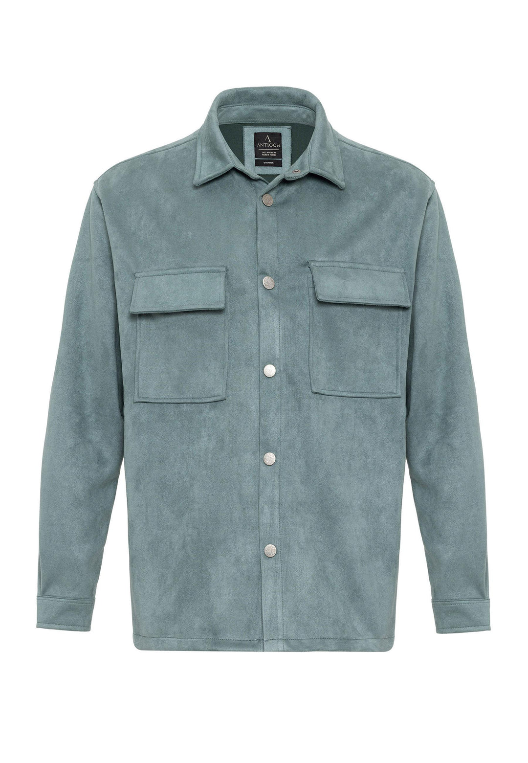 Men's Mint Suede Regular Fit  Shirt with Metal Buttons - Wessi