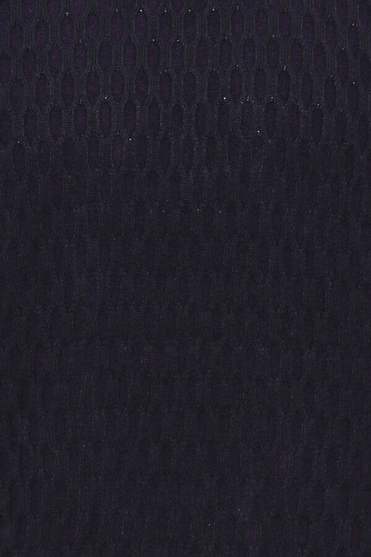 Navy Blue Diamond Patterned Circle Neck Sweater - Wessi