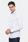 Sky Blue Striped Men's Shirt | Wessi
