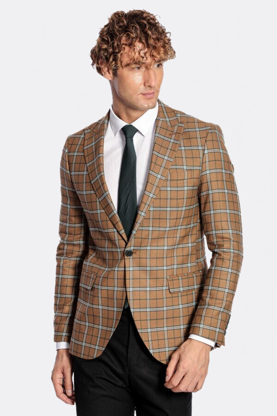 Checked Brown Men Blazer | Wessi Slim Fit Casual Blazer Wessi - Discover Diversity Checked Brown Men Blazer | Wessi Slim Fit Casual Blazer Wessi - Discover Diversity