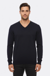 Dot Patterned V Neck Navy Blue Sweater - Wessi