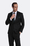 Costume Homme 2 Pièces Uni Slim Fit Noir - Wessi
