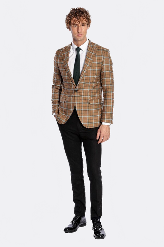 Checked Brown Men Blazer | Wessi Slim Fit Casual Blazer Wessi - Discover Diversity Checked Brown Men Blazer | Wessi Slim Fit Casual Blazer Wessi - Discover Diversity