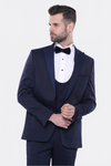 Detachable Lapel Navy Suit | Wessi