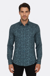 Bloom Patterned Green Slim Fit Shirt - Wessi