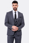 Plain Slim Fit Anthracite Men Suit - Wessi