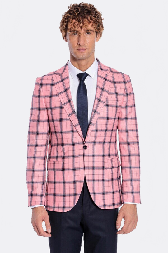 pink plaid blazer dress Pink Tweed Long Sleeve Blazer Dress Women's Square Neck Plaid Mini Dress