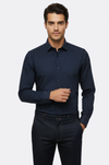 Patterned Slim Fit Navy Blue Men Shirt - Wessi
