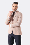 Blazer beige à carreaux à un bouton - Wessi