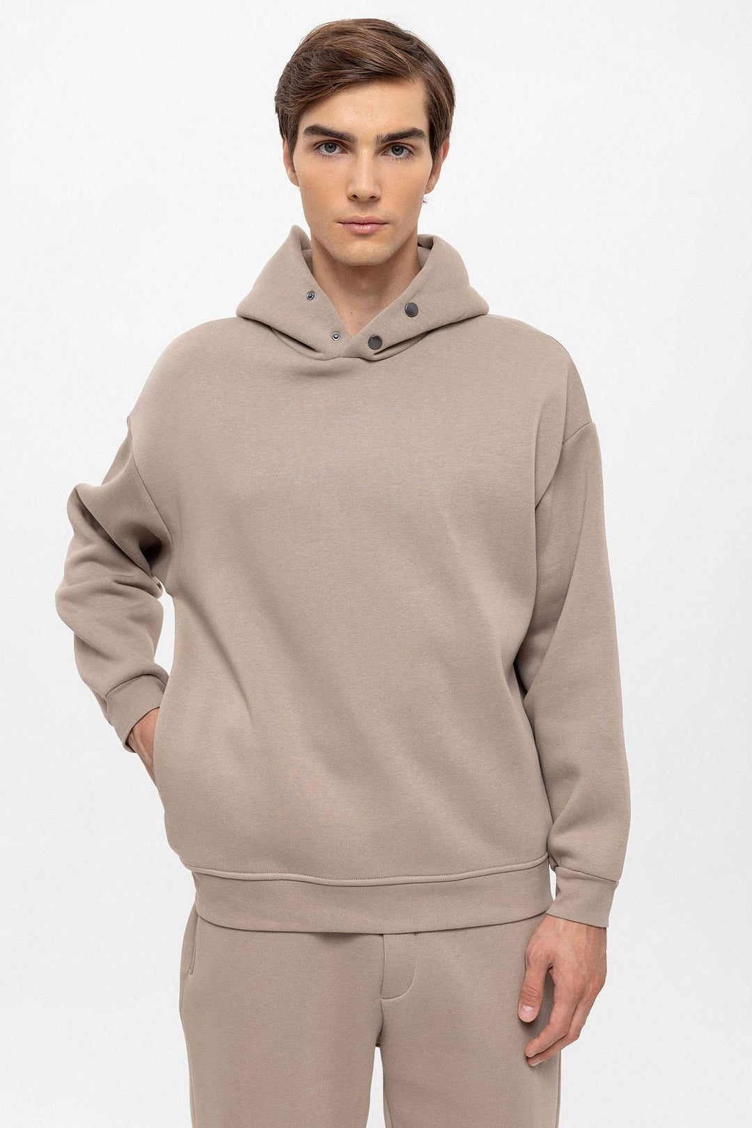 Men's Mink Oversize Hooded  Sweatshirt - Wessi