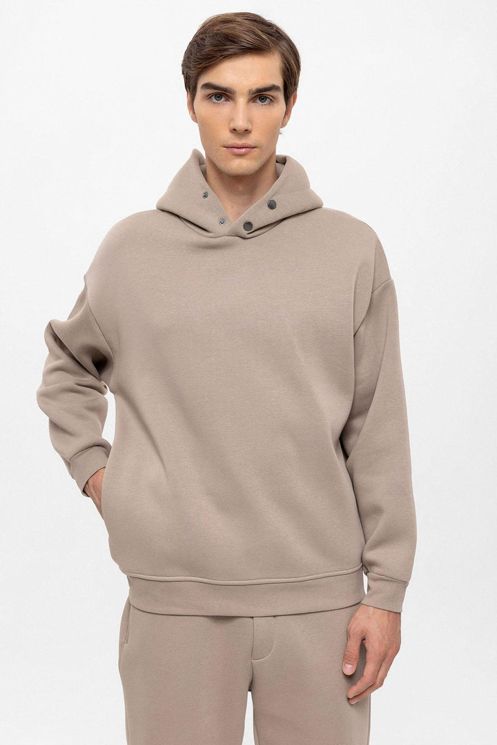 Men's Mink Oversize Hooded  Sweatshirt - Wessi