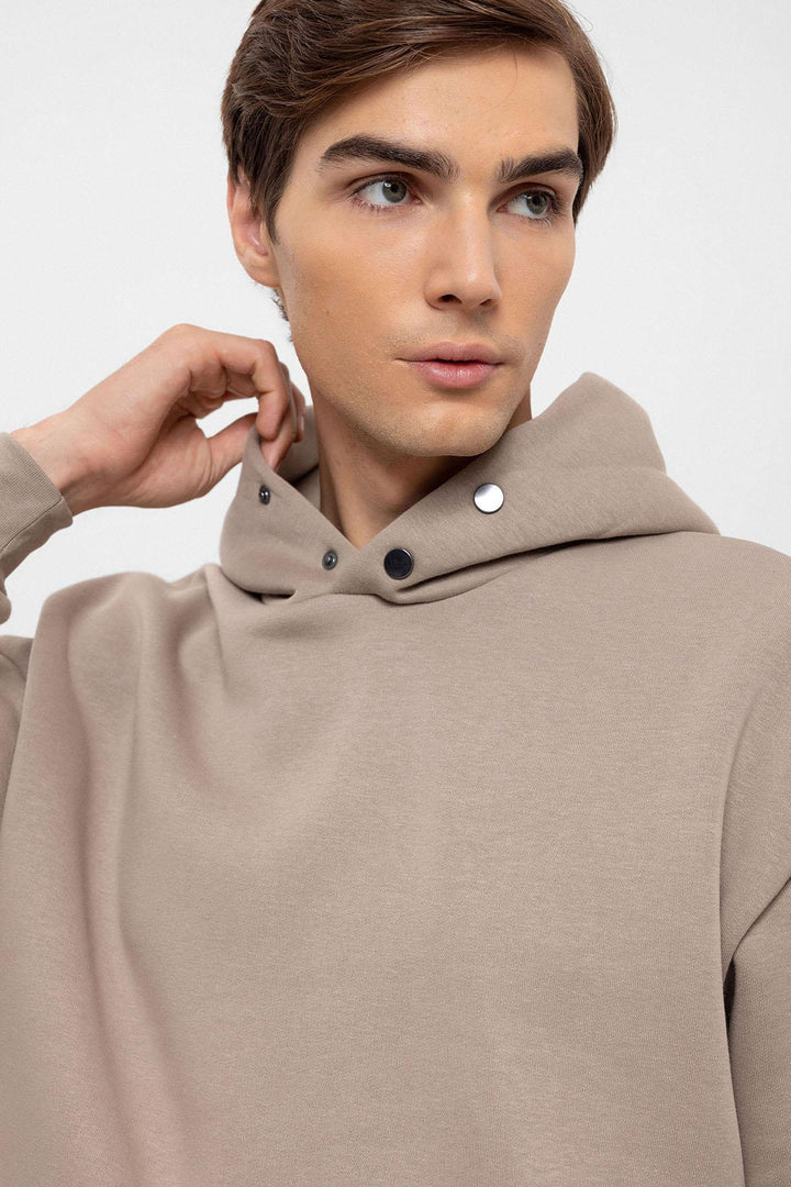 Men's Mink Oversize Hooded  Sweatshirt - Wessi