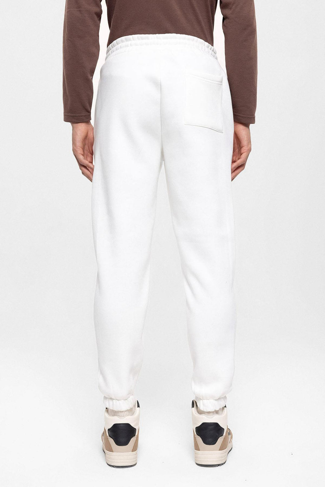 Men's Ecru Tracksuit with Elastic Legs - Wessi