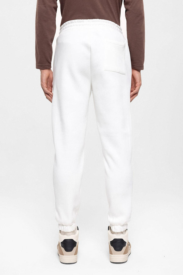 Men's Ecru Tracksuit with Elastic Legs - Wessi