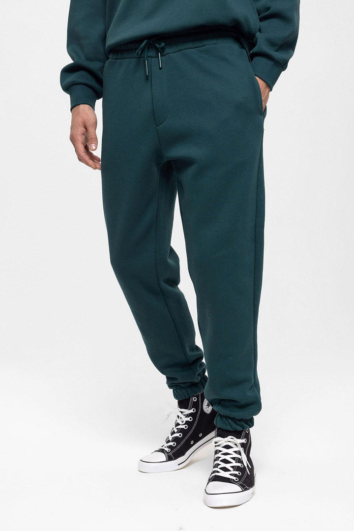 Men's Green Tracksuit with Elastic Legs - Wessi