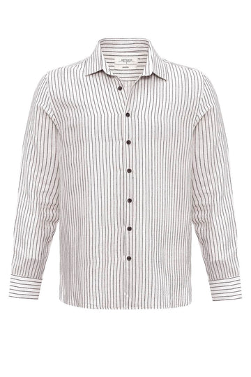 Men's Black Cotton Striped  Shirt - Wessi