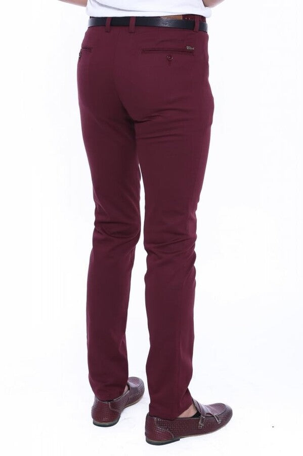 Pantaloni in cotone bordeaux a fantasia - Wessi