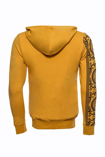 Sweat Jaune Zippé à Capuche à Motifs - Wessi
