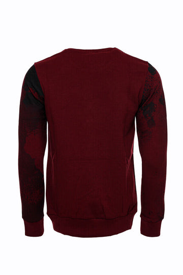 Sweat Marron Coupe Slim à Motifs - Wessi