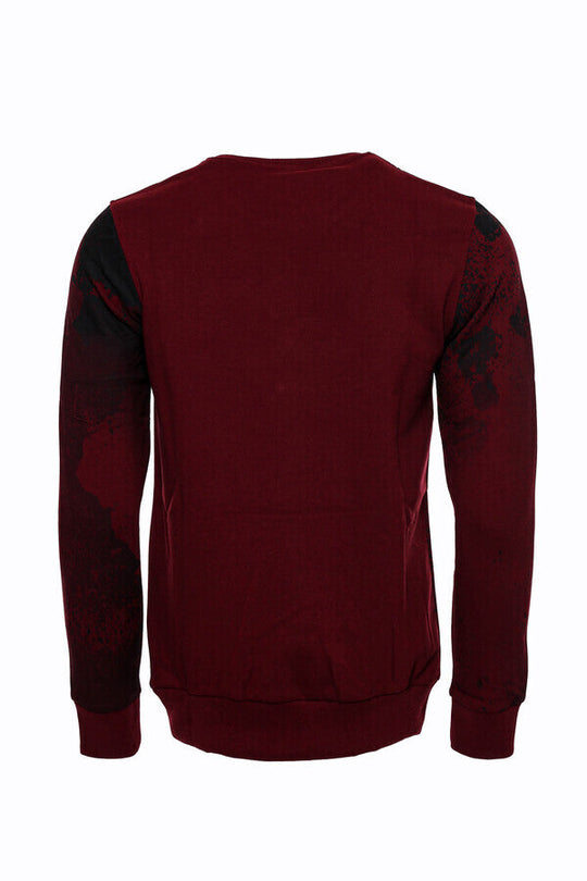 Sweat Marron Coupe Slim à Motifs - Wessi