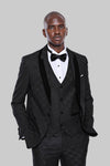 Esmoquin Hombre Negro Slim Fit Cuadros - Wessi