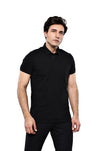 Camiseta negra lisa de polo | wess