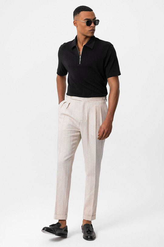 T-Shirt Zippé Col Polo Noir Homme - Wessi