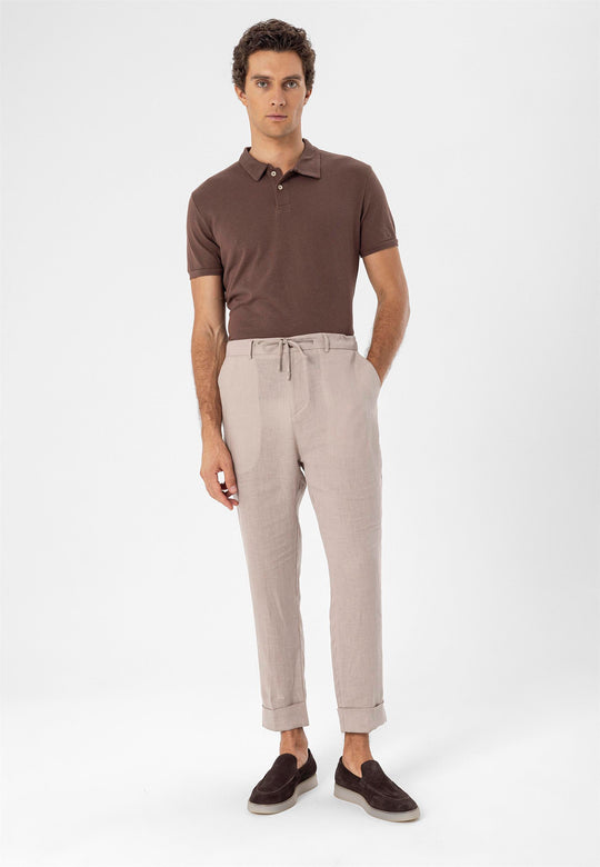 slim fit dress slacks Men's Brown Polo Neck Slim Fit T-Shirt - Wessi – Wessi