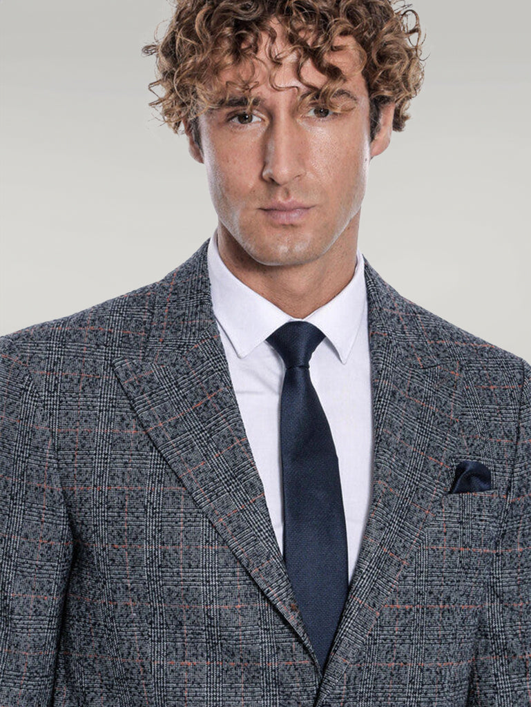 Blazer da uomo blu navy a quadri - Wessi